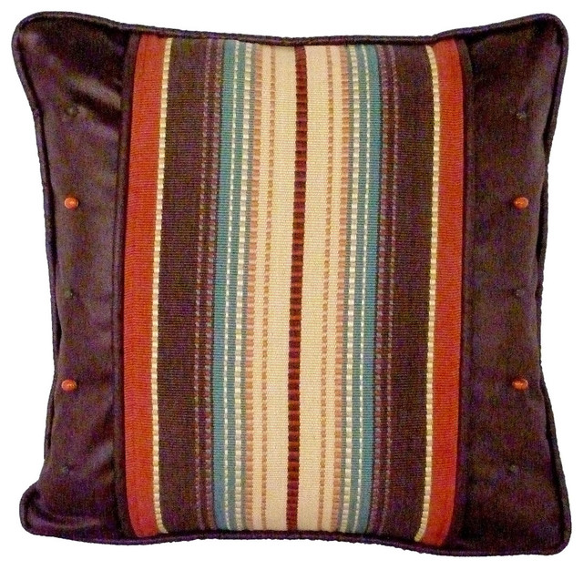 Santa Fe Stripe and Safari Chocolate Decorative Pillow - Southwestern - Decorative Pillows - by ...